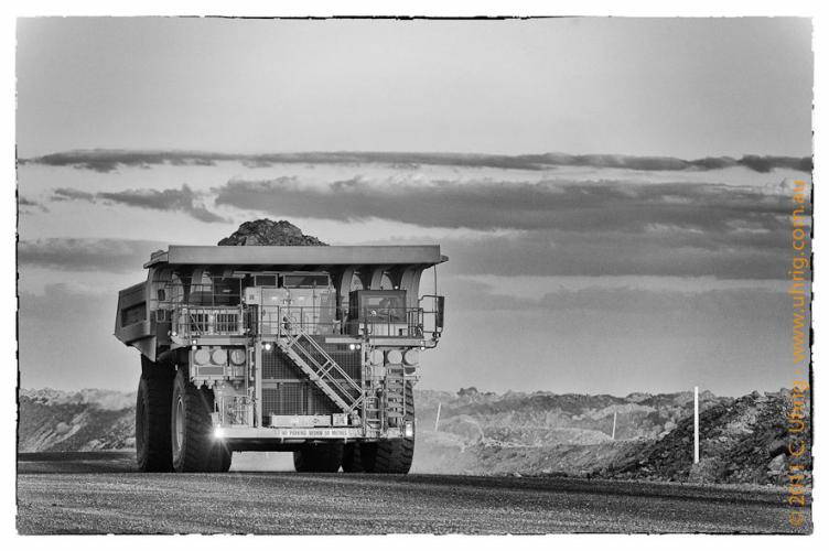 Dump truck on haul road