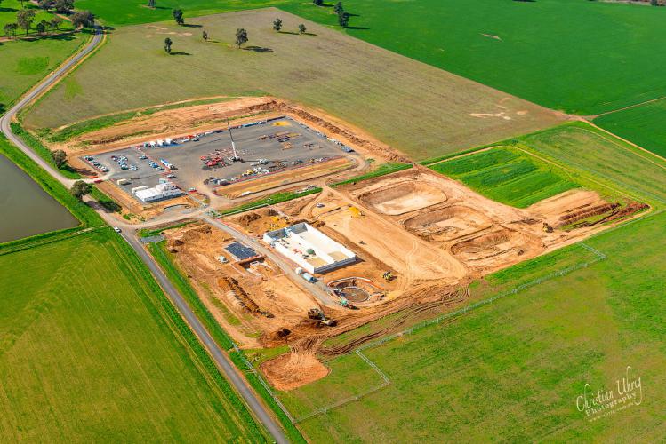 Aerial photo of Parkes Sewage Treatment Plant